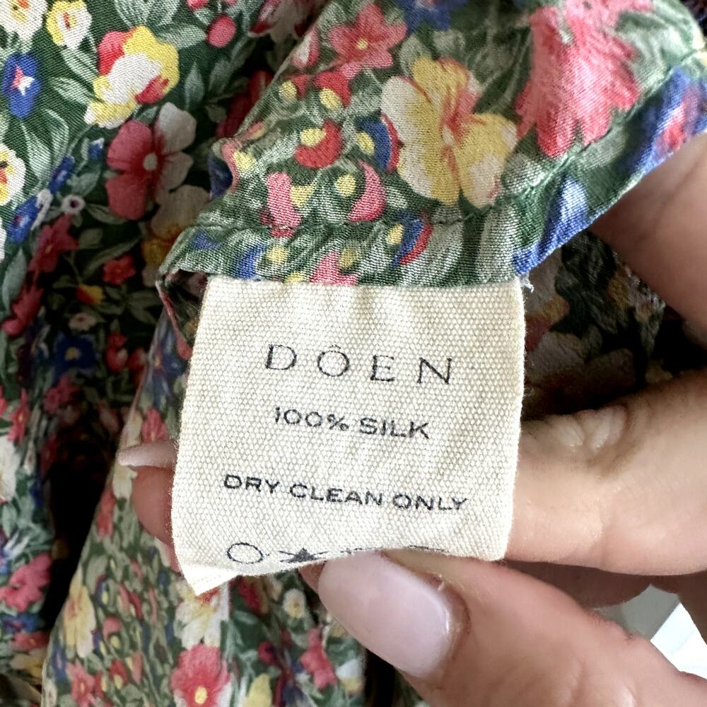 Doen Catskill Silk Floral Maxi Dress Green Valley - Picture 4 of 5